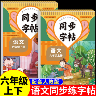 六年级上册下册语文同步字帖正楷体人教版 练字帖小学生专用笔画笔顺生字描红本课课练字贴小学每日一练硬笔楷书控笔训练