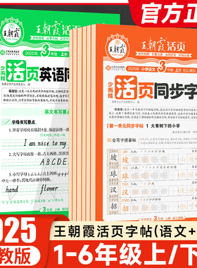 2025秋上册王朝霞活页字帖语文正楷田字格练字纸字帖一二三四五六年级上下册同步生字练习点阵控笔训练字帖常用字书法纸偏旁练字帖