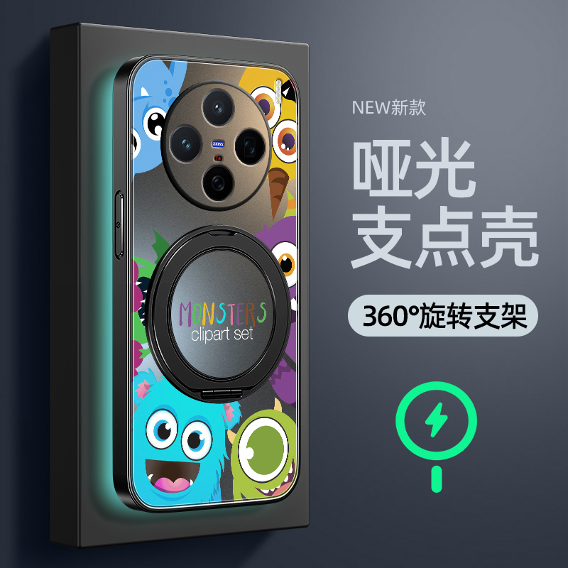 适用vivox200手机壳新款vivox100pro防摔x90保护套x100ultra旋转支架x200promini怪兽磁吸x80亚克力男款