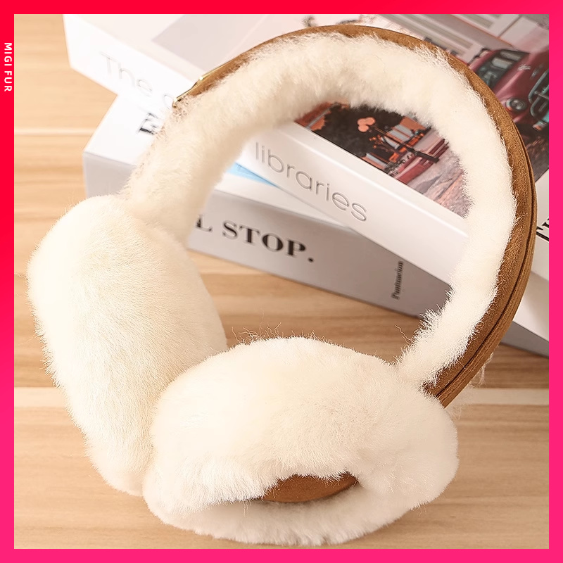 羊毛皮毛一体保暖护耳罩高端高颜值羊皮耳暖耳套秋冬耳捂子女耳包
