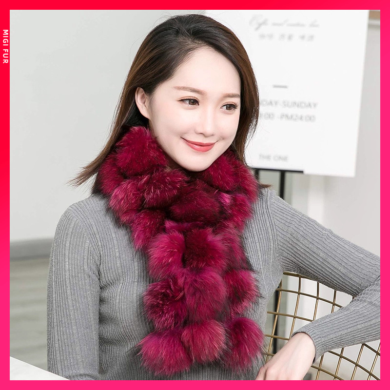 皮草真毛毛可爱双面加厚新款围巾
