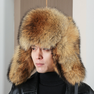 狐狸毛帽子男女款霸王帽冬季东北全貉子毛大雷锋帽护耳保暖整皮草