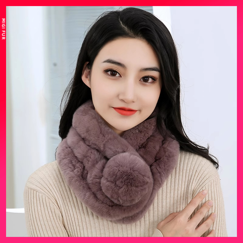 真獭兔毛围巾女冬季加厚韩版