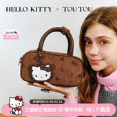 新年礼物TOUTOUhellokitty凯蒂猫棕色保龄球包斜背包手提斜挎包女