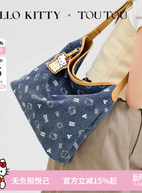 TOUTOU2026新款hellokitty凯蒂猫牛仔腋下包大容量hobo托特包包女