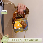 生日礼物TOUTOU新款 毛呢格纹包迷你链条斜挎儿童送10岁女孩小包包