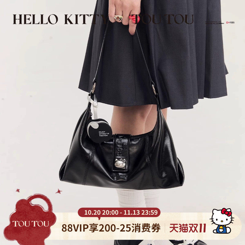 TOUTOUhellokitty凯蒂猫苹果hobo腋下托特包简约通勤大容量斜挎包