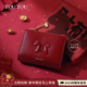 新年本命年礼物TOUTOU马上有钱牛皮钱包红色收纳可爱零钱卡包生日