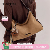 TOUTOU新款 麂皮大容量托特包软袋hobo包高级感通勤腋下包斜挎包女