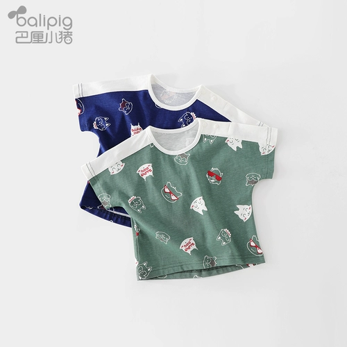 Летняя хлопковая футболка с коротким рукавом для мальчиков, тонкая детская летняя одежда, 2021 года