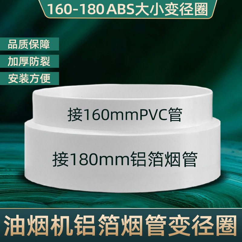 厨房抽油烟机铝箔排烟管变径圈160PVC硬管转换180软管排风管接头图片