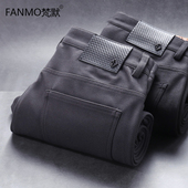 男秋冬季 梵默免烫磨毛休闲裤 子弹力斜纹修身 直筒商务长裤 男秋季 裤