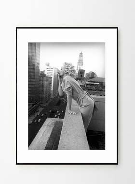 Monroe 玛丽莲梦露原版装饰画赫本黑白摄影挂画北欧镜面客厅墙画