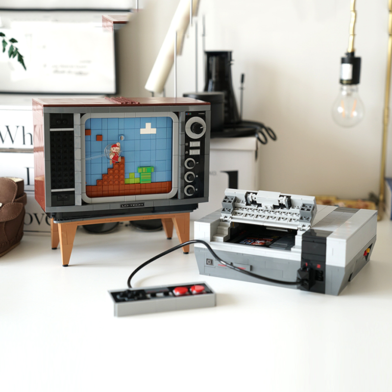 马里奥红白机游戏机任天堂积木问号子箱盒子玩具中国积木益智拼装