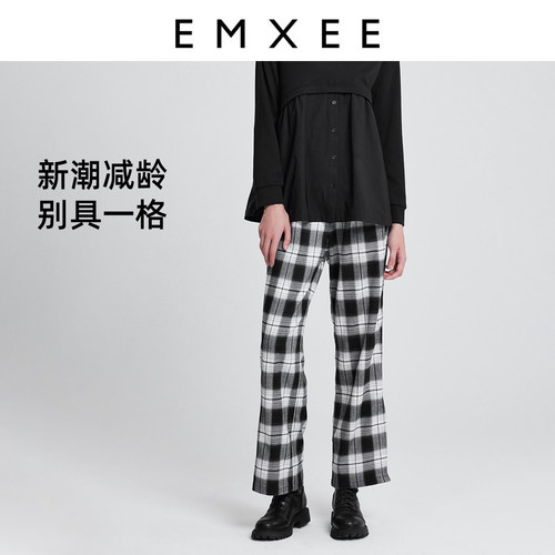 EMXEE/嫚熙孕妇直筒裤夏季款