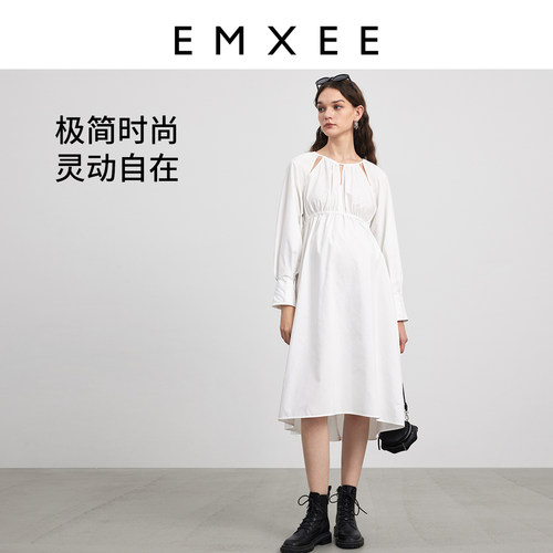 EMXEE/嫚熙孕妇不规则连衣裙