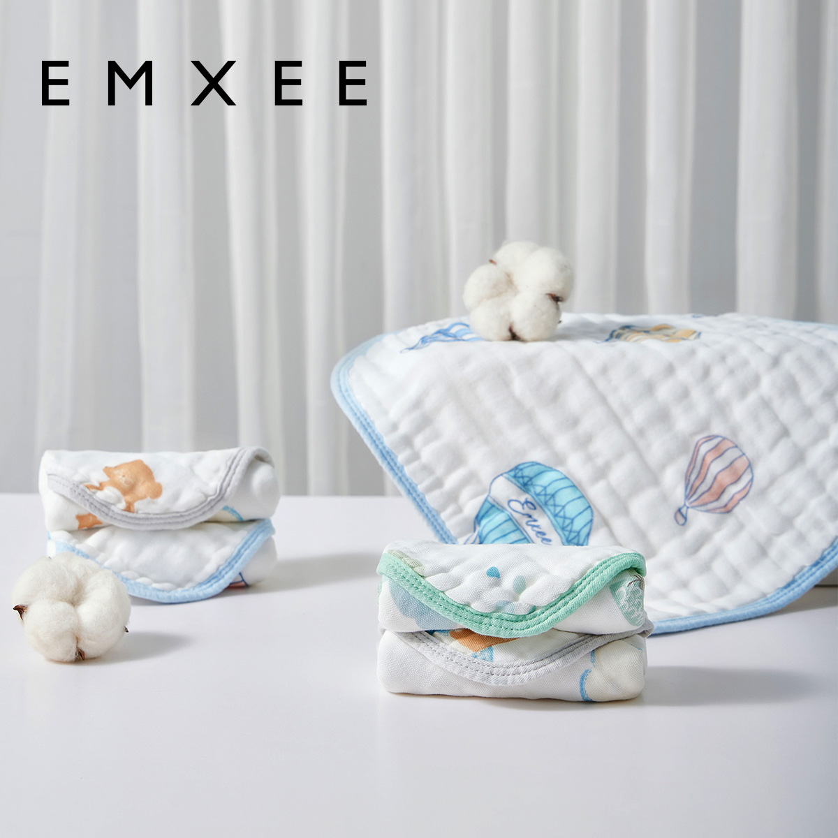 嫚熙婴儿小方巾儿童毛巾纯棉纱布口水巾宝宝洗脸巾新生超软方巾