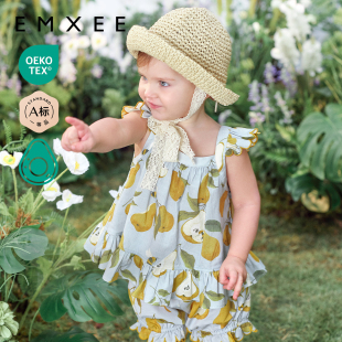 嫚熙童装吊带衫女童背心2025新款女宝夏季宝宝洋气儿童上衣套装