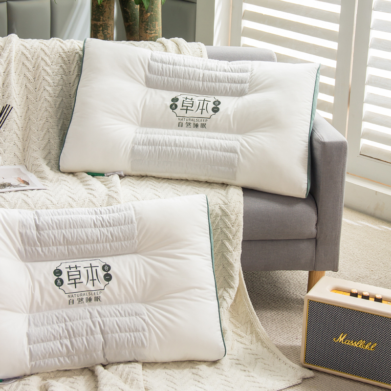 决明子枕芯全棉枕头男护颈椎助睡眠E一对装单双人家用不塌陷不变