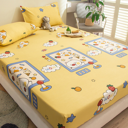纯棉床笠单件夏季全棉加密床垫保护罩儿童卡通防滑床套床罩一米五