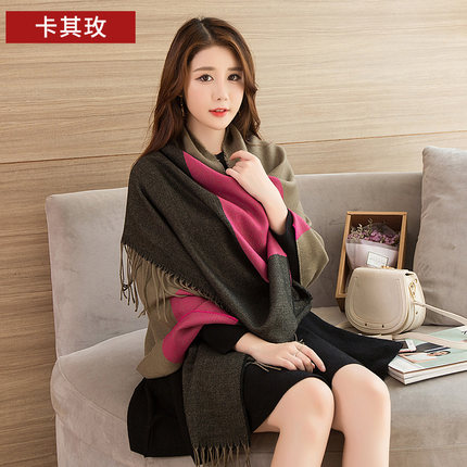 围巾披肩女士春秋冬季加厚长款超大两用空调房保暖披肩办公室外套
