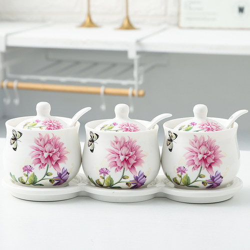 陶瓷调味罐三件套厨房用品