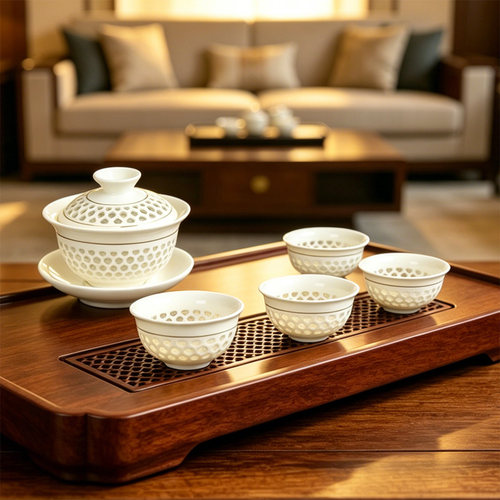 玲珑茶具陶瓷创意功夫茶具镂空