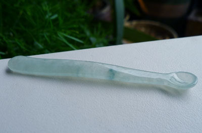 天然A货冰种晴水色起荧光翡翠挖耳勺玉挖耳勺珠宝翡翠玉石裸石