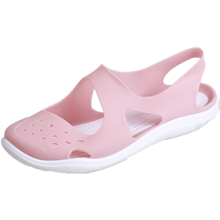 塑料凉鞋女夏季外穿镂空洞洞鞋雨天可踩水果冻塑胶妈妈包头凉拖鞋