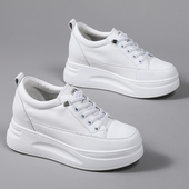 加绒小白鞋 女2025新款 冬季 内增高女鞋 厚底8CM小个子不累脚松糕鞋