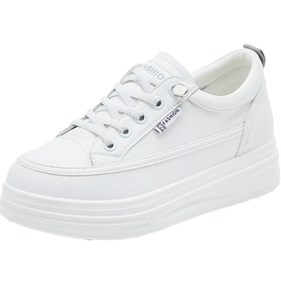 软底小白鞋女2026新款春季百搭鞋子休闲鞋一脚蹬5CM厚底增高女鞋