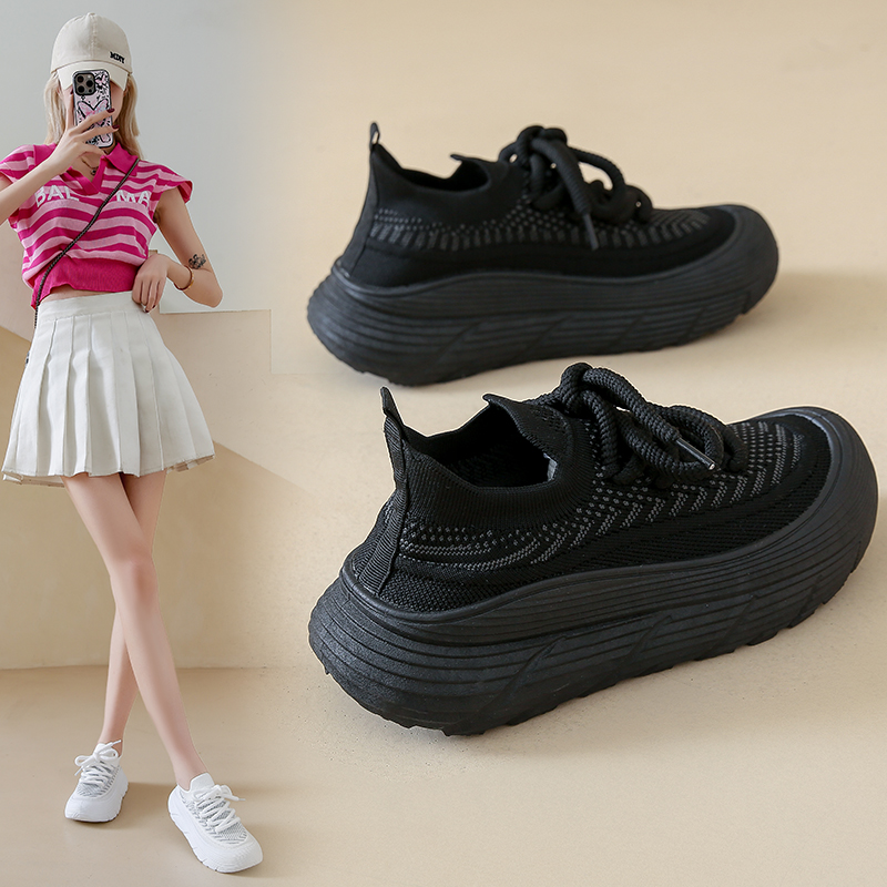 2025秋季新款飞织网面厚底舒适鞋