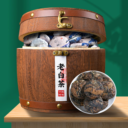 100个装白茶饼老寿眉500g礼盒装