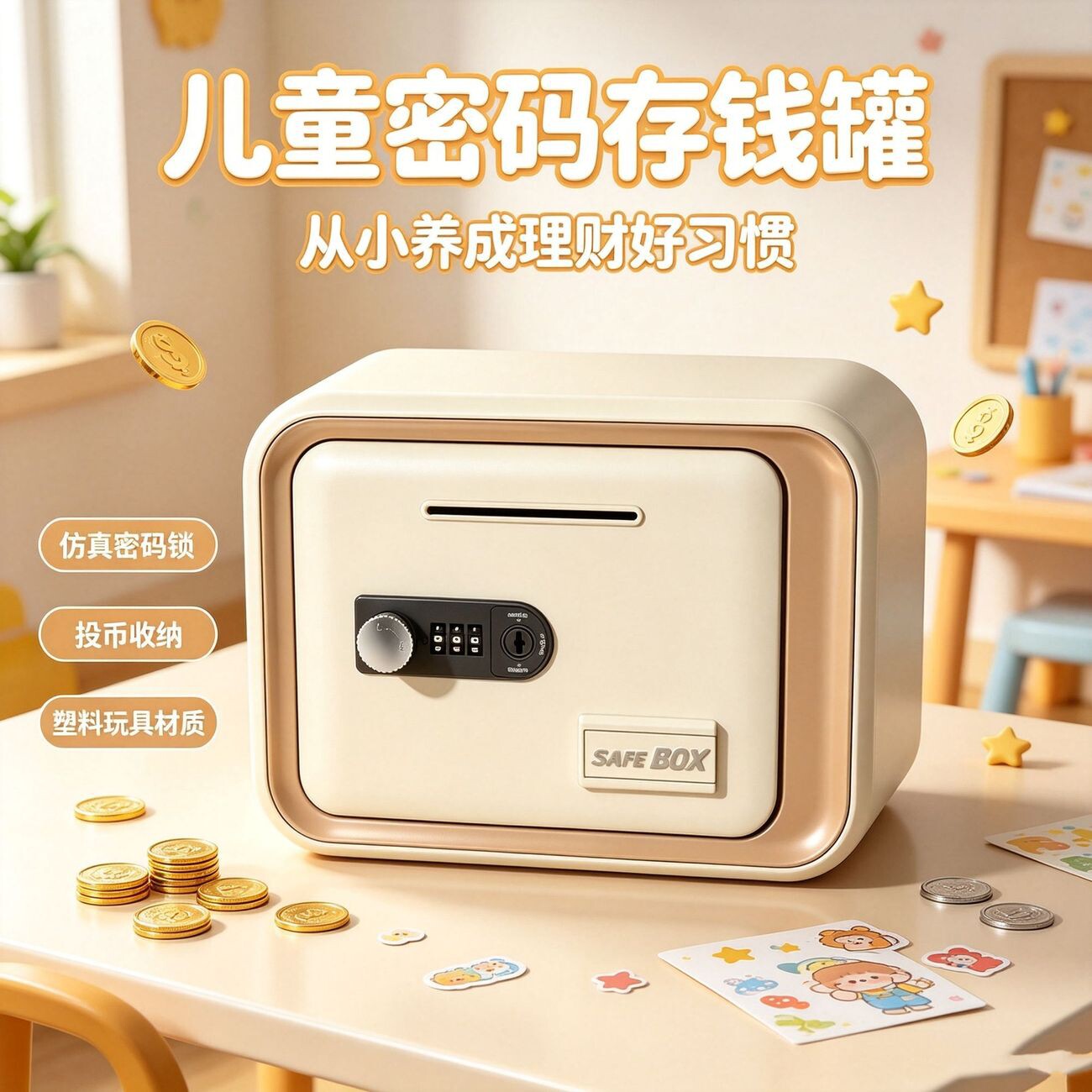 智能存钱罐可存取密码锁储蓄箱男女孩压岁零钱保险箱儿童生日礼物