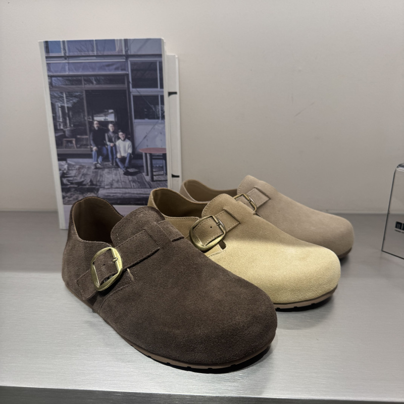 真皮套脚反绒皮勃肯鞋女新款