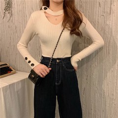 V-neck neck sweater for women in autumn and winter 2020