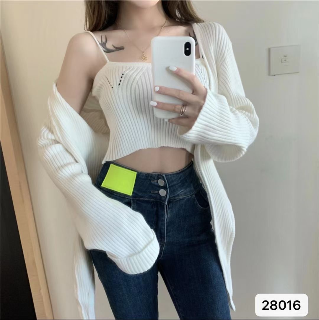 New slim and thin solid color with backing shirt knitted suspender vest for women