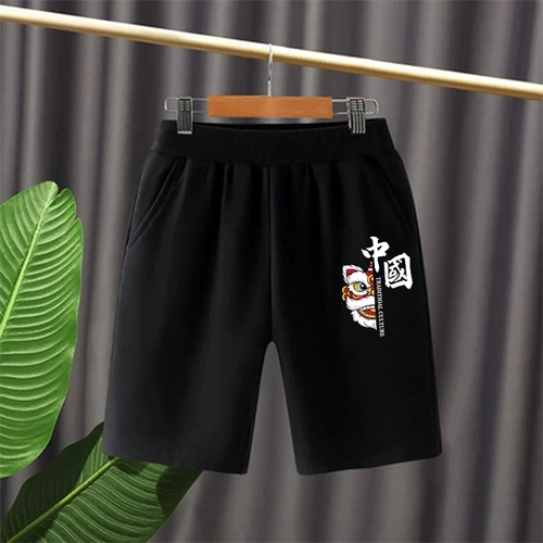 Детские спортивные шорты подходит для мужчин и женщин, детская летняя одежда для мальчиков, штаны для отдыха, китайский стиль, оверсайз