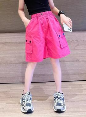 冰丝速干登山工装短裤女大童夏装