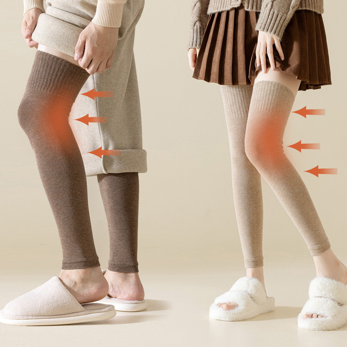 腿套女士过膝袜纯棉长筒春秋款大码加长护膝袜套男秋冬季高筒长袜,女士内衣/男士内衣/家居服,长筒袜,淘宝优惠券,粉丝福利购,淘宝优惠卷