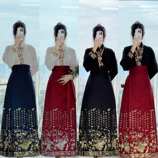 曹州莘月原创【金枝玉叶】汉服女明制立领对襟衫百搭款冬季马面裙