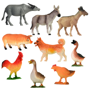 儿童仿真农场套装 农场动物鸡鸭鹅狗猪驴家禽认知玩具亲子互动早教