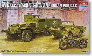 academy/爱德美 13408 m3半履带装甲车/水陆两栖吉普车/ 摩托车
