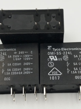 TCYO OEG泰科继电器 OMI-SS-224L 24VDC DC24V 8脚5A 0MI-SS-224L