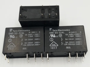 0MI TCYO OMI DC24V 8脚5A 24VDC OEG泰科继电器 224L