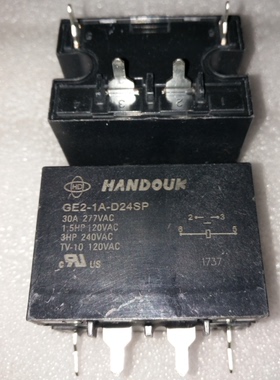 HANDOUK继电器 GE2-1A-D24SP 30A 24VDC 4脚