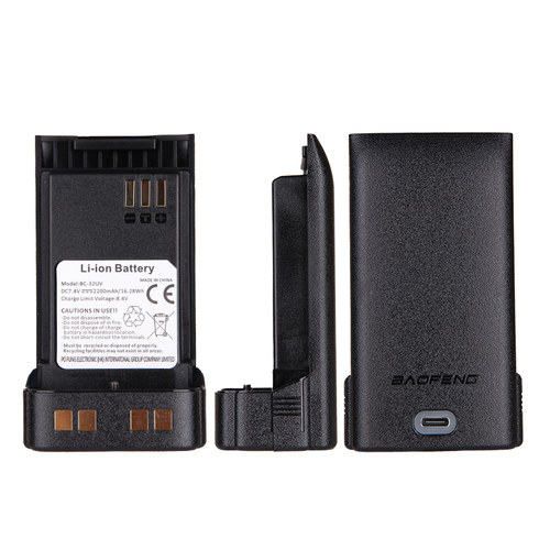 宝锋UV-32对讲机电池DM-32UV电池TYPE-C充电BC-32UV 2200mAh