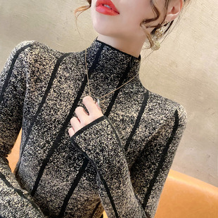 毛衣内搭打底衫 早秋新款 洋气时尚 半高领针织衫 女士上衣 2025年新款