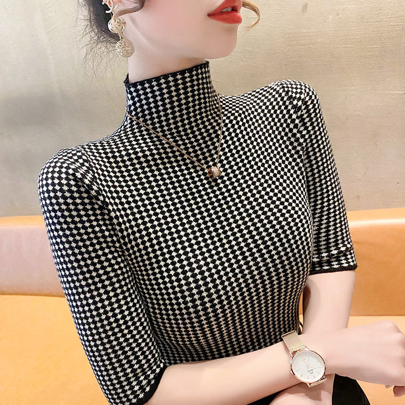 2023早春新款衫女内搭春装新款半袖打底衫女士毛衣