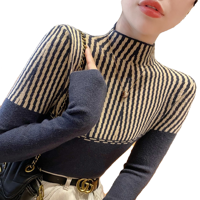 蜜熙半高领针织衫洋气显瘦毛衣